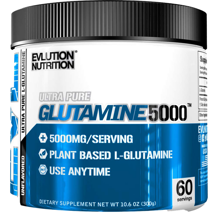 EVLution Nutrition Ultra Pure Glutamine 5000, Unflavoured - 300 grams