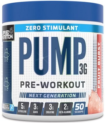 Applied Nutrition Pump 3G Pre-Workout (Zero Stimulant), Fruit Burst (EAN 634158794346) - 375g - Nitric Oxide Boosters at MySupplementShop by Applied Nutrition