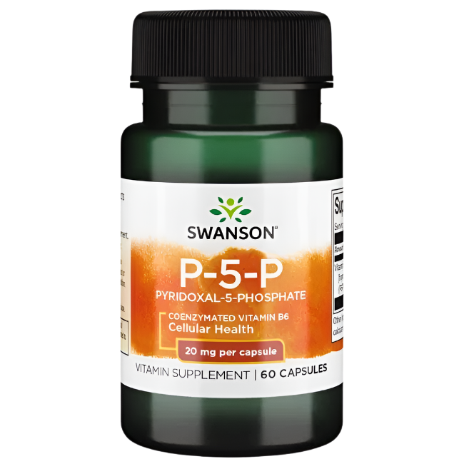 Swanson P-5-P (Pyridoxal-5-Phosphate) Coenzymated Vitamin B6, 20mg - 60 caps