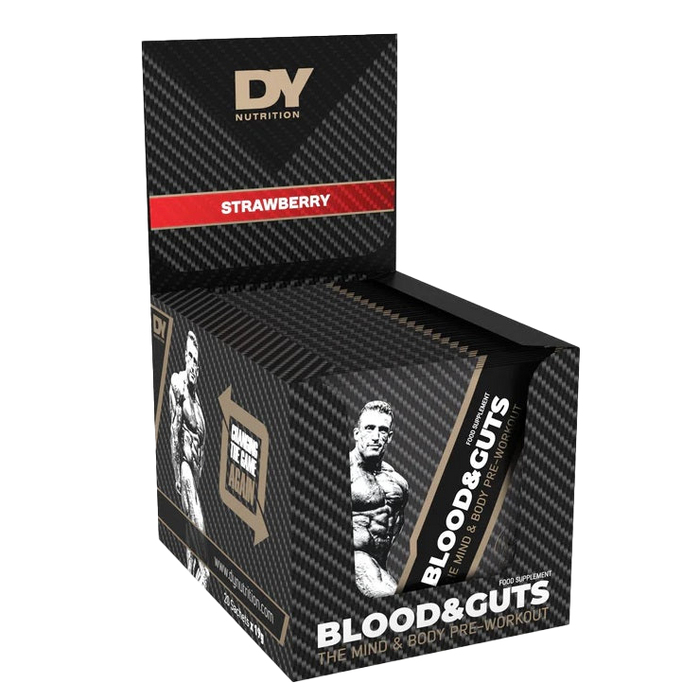 Dorian Yates Blood and Guts Sachets Strawberry 20 x 19g for Enhanced Performance