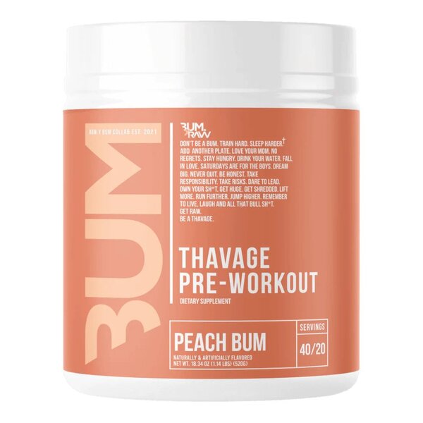 Thavage Pre-Workout, Peach Bum - 520g