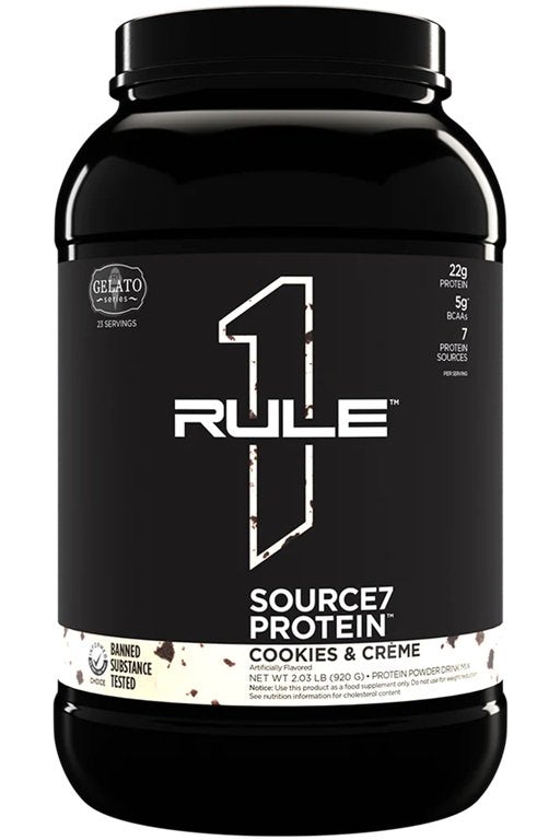 Rule One Source7 Protein, Cookies & Creme Gelato - 920g - Sports Nutrition at MySupplementShop by Rule One