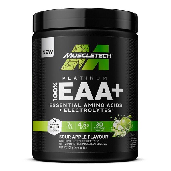 MuscleTech Platinum 100% EAA+, Sour Apple 401g - Sports & Energy Drink Mixes at MySupplementShop by MuscleTech