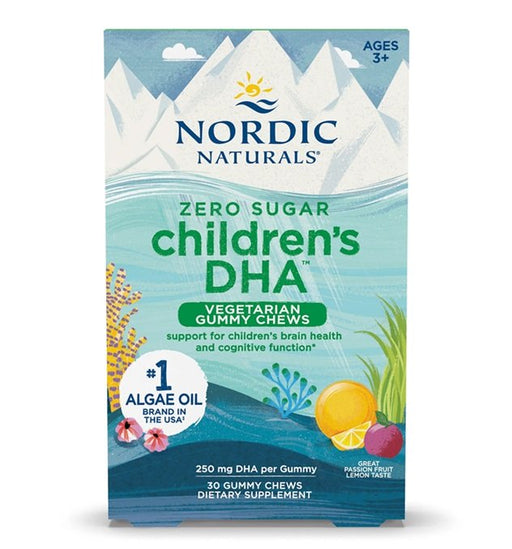 Nordic Naturals Children's DHA Vegetariangummy Chews, 250mg Passion Fruit Lemon 30gummies - Sports Supplements at MySupplementShop by Nordic Naturals