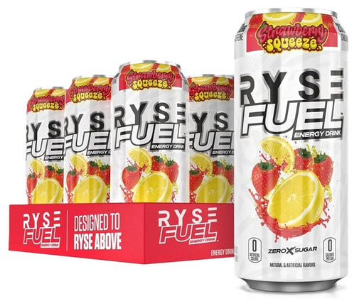 RYSE Fuel Energy Drink, Strawberry Squeeze 12 x 473 ml