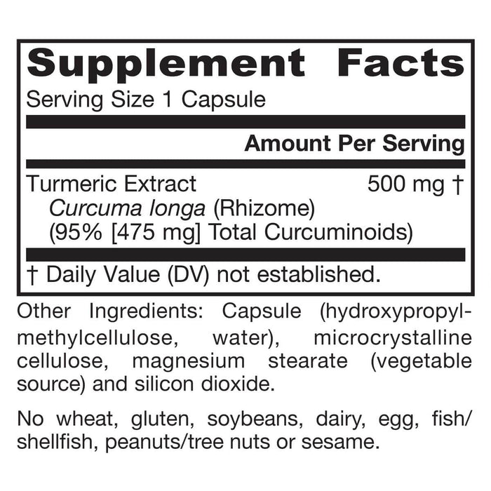 Jarrow Formulas Curcumin 95 500mg 60 Veggie Capsules | Premium Supplements at MYSUPPLEMENTSHOP