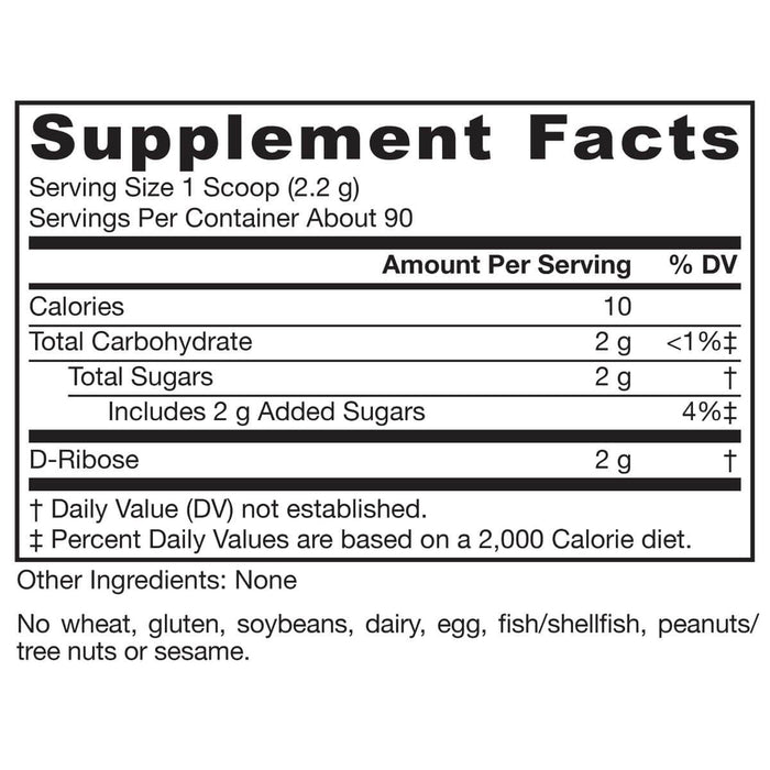 Jarrow Formulas D-Ribose 7.5 oz (200g) | Premium Supplements at MYSUPPLEMENTSHOP