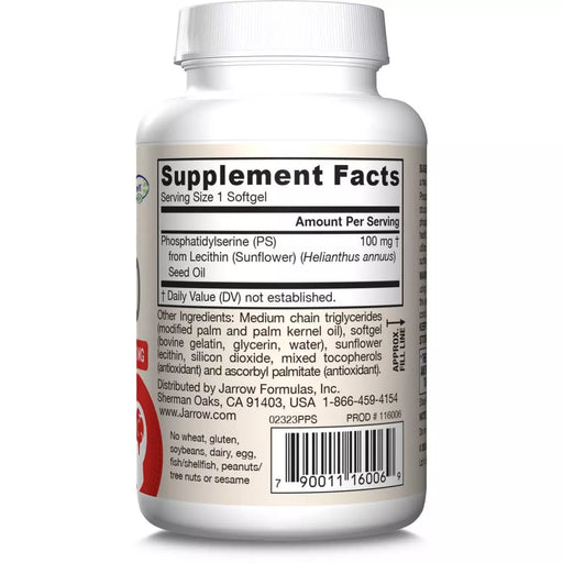 Jarrow Formulas PS-100 100mg 120 Softgels: Brain Function, Sharp Memory - Sports Supplements at MySupplementShop by Jarrow Formulas