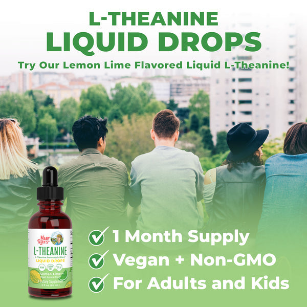 MaryRuth Organics L-Theanine Liquid Drops, Lemon Lime - 60ml