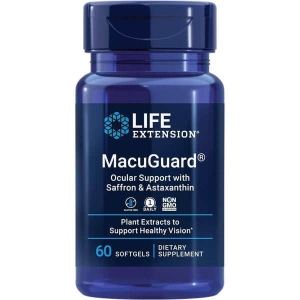 Life Extension Macuguard Ocular Support With Saffron &amp; Astaxanthin 60 Softgels | Premium Supplements at MYSUPPLEMENTSHOP