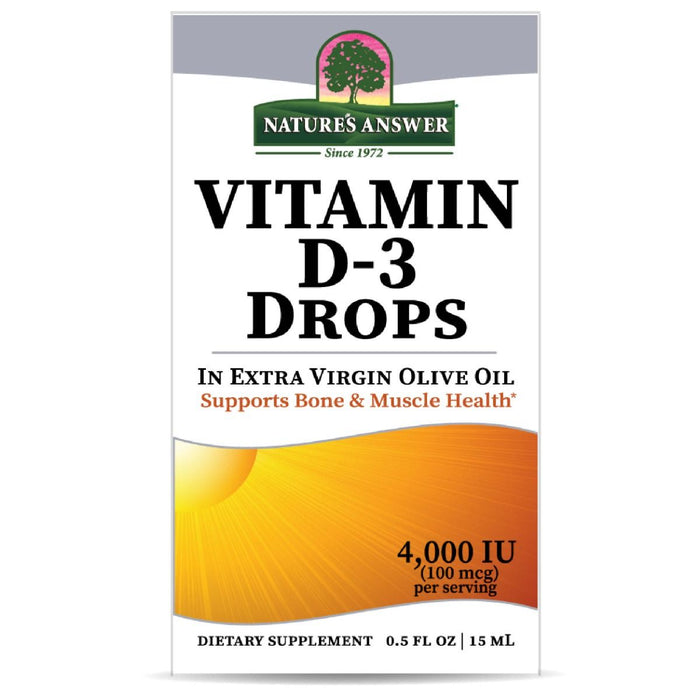 Nature's Answer Vitamin D3 4,000iu 15ml Drops - Immune Support at MySupplementShop by Natures Answer Inc