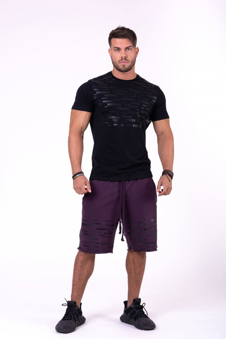 Nebbia Raw Hem Street Shorts 151 - Burgundy