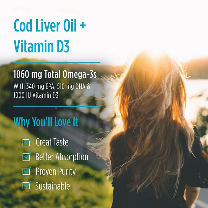 Nordic Naturals Arctic-D Cod Liver Oil 1060mg Omega-3 8 fl oz (Lemon) | Premium Supplements at MYSUPPLEMENTSHOP