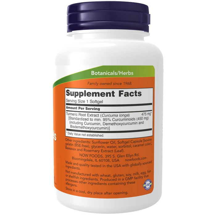 NOW Foods Turmeric Curcumin 120 Softgels | Premium Supplements at MYSUPPLEMENTSHOP