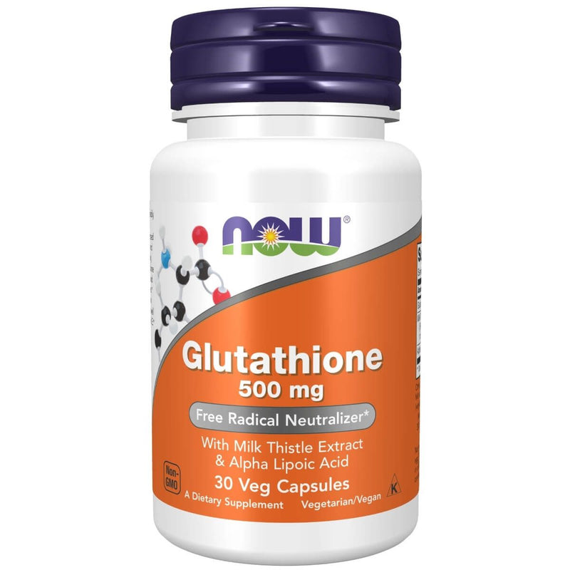 NOW Foods Glutathione 500 mg 30 Veg Capsules | Premium Supplements at MYSUPPLEMENTSHOP