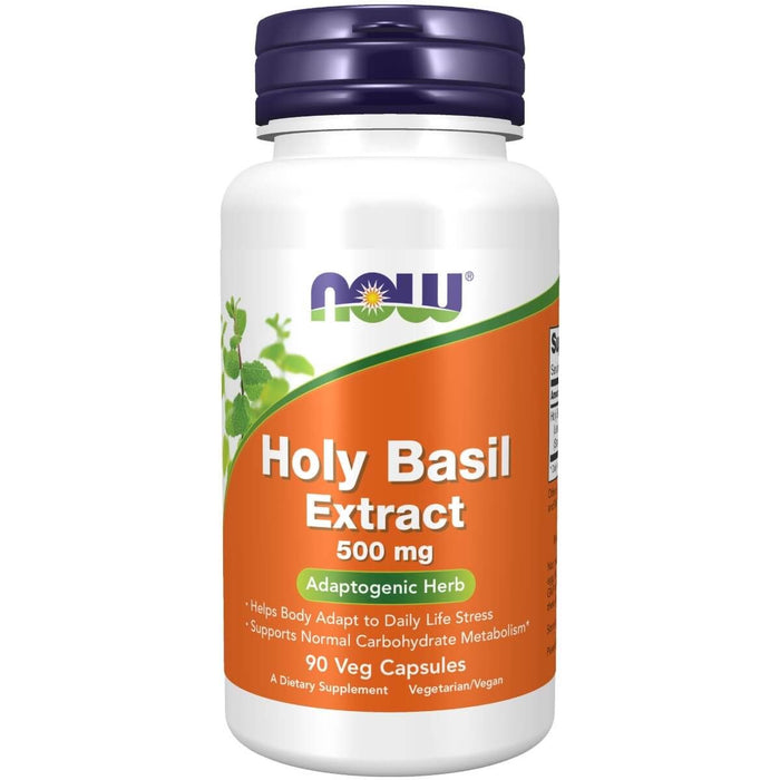 NOW Foods Holy Basil Extract 500 mg 90 Veg Capsules - Health and Wellbeing at MySupplementShop by NOW Foods