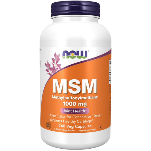 NOW Foods MSM (Methylsulfonylmethane) 1,000 mg 240 Veg Capsules | Premium Supplements at MYSUPPLEMENTSHOP