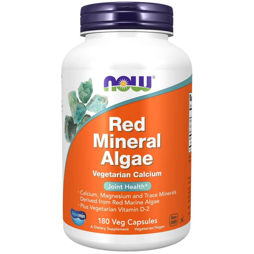 NOW Foods Red Mineral Algae Plus Vitamin D-2 180 Veg Capsules | Premium Supplements at MYSUPPLEMENTSHOP