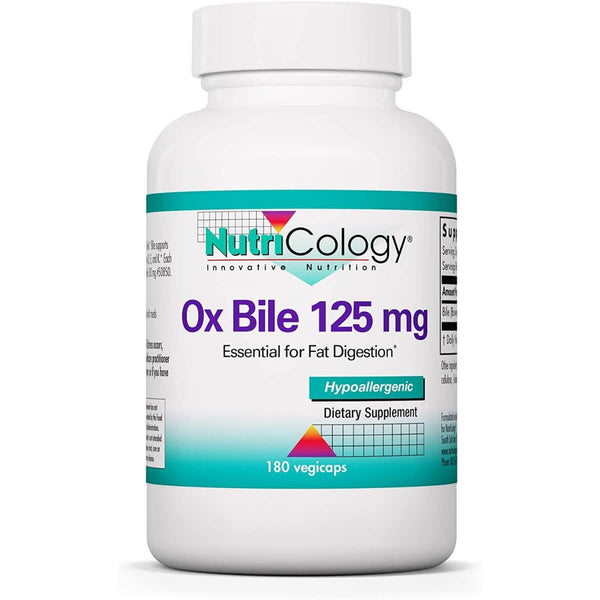 Nutricology Ox Bile 125mg 180 Capsules | Premium Supplements at MYSUPPLEMENTSHOP