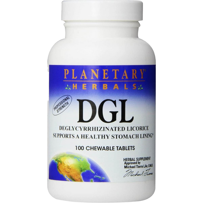 Planetary Herbals DGL (Réglisse Déglycyrrhizinée) 100 Comprimés à Croquer