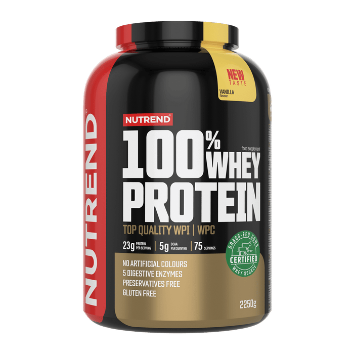 Nutrend 100 % Molkenprotein, Vanille – 2250 Gramm