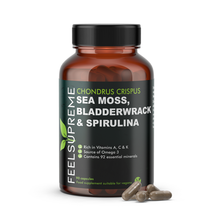 Feel Supreme Seamoss with Bladderwrack and Spirulina | Detox Blend 90Veg Caps