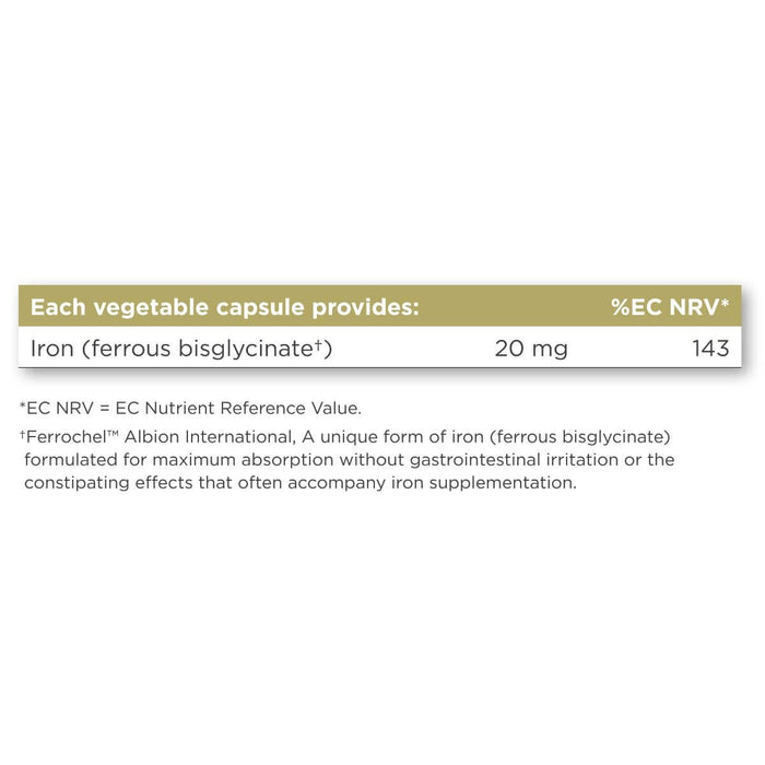 Solgar Gentle Iron (Iron Bisglycinate) 20 mg Vegetable Capsules Pack of 90 at MySupplementShop.co.uk