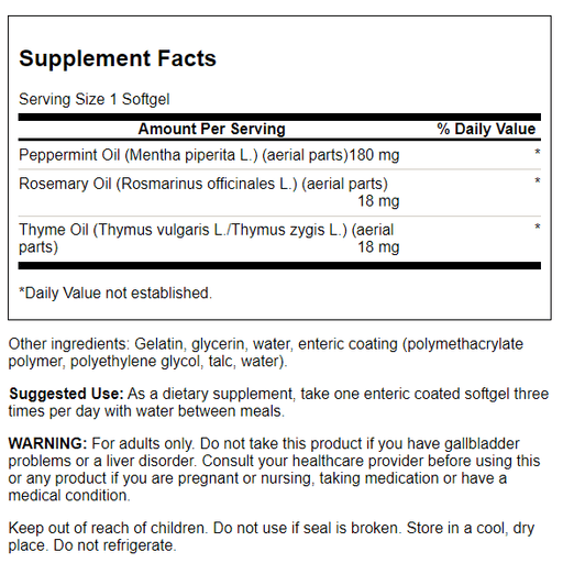 Swanson Peppermint Oil with Rosemary and Thyme 100 Softgels | Premium Supplements at MYSUPPLEMENTSHOP