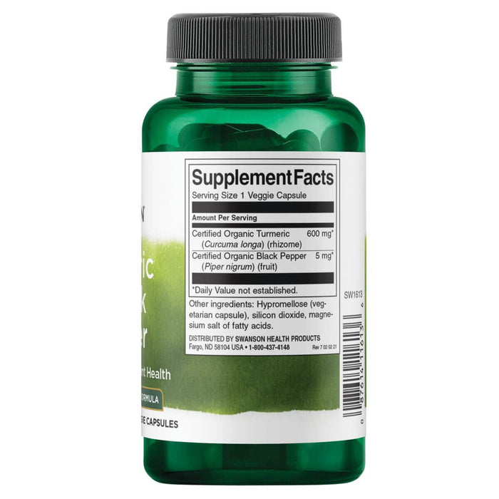 Swanson Turmeric  Black Pepper 60 Veggie Capsules at MySupplementShop.co.uk