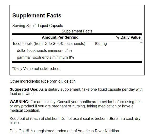 Swanson Ultra Tocotrienols 100mg 60 Liquid Capsules - Vitamins & Minerals at MySupplementShop by Swanson