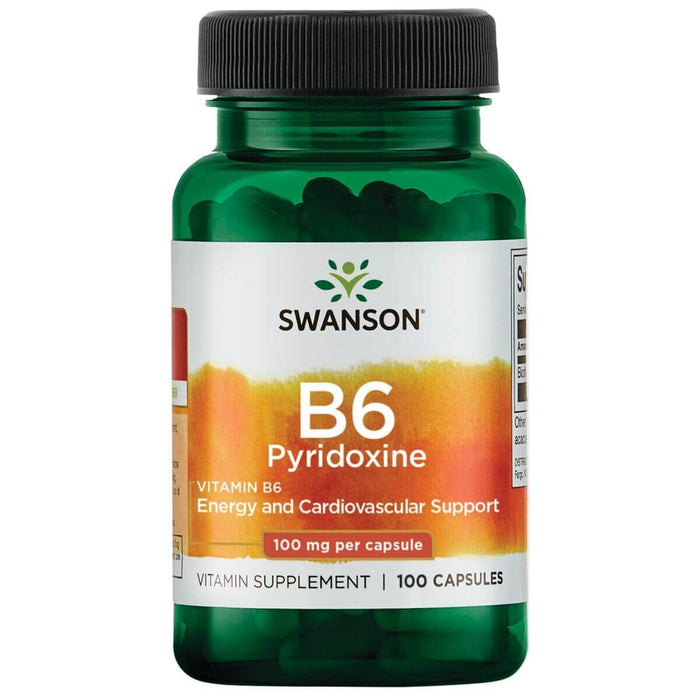 Swanson Vitamin B6 Pyridoxine 100mg 100 Capsules - Vitamins & Minerals at MySupplementShop by Swanson