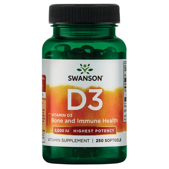 Swanson Vitamin D3 Highest Potency 5,000 IU (125 mcg) 250 Softgels