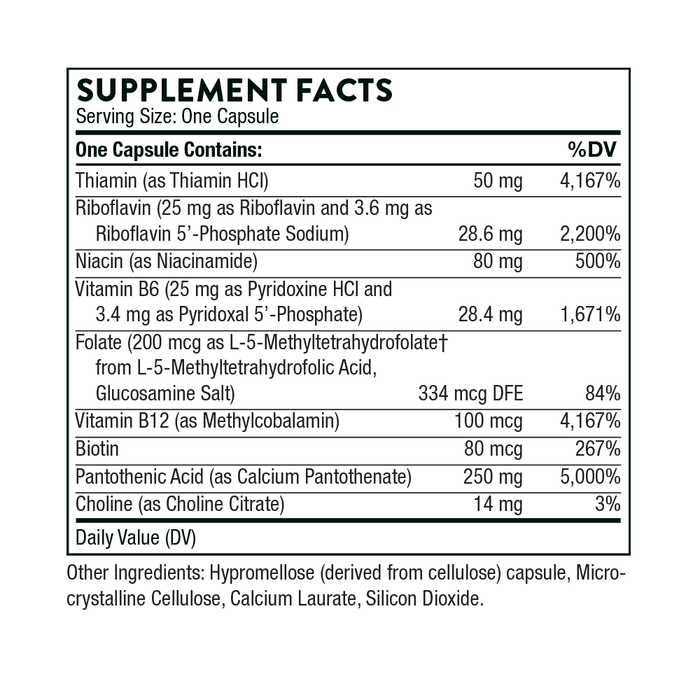 Thorne Research Stress B Complex 60 Capsules | Premium Supplements at MYSUPPLEMENTSHOP