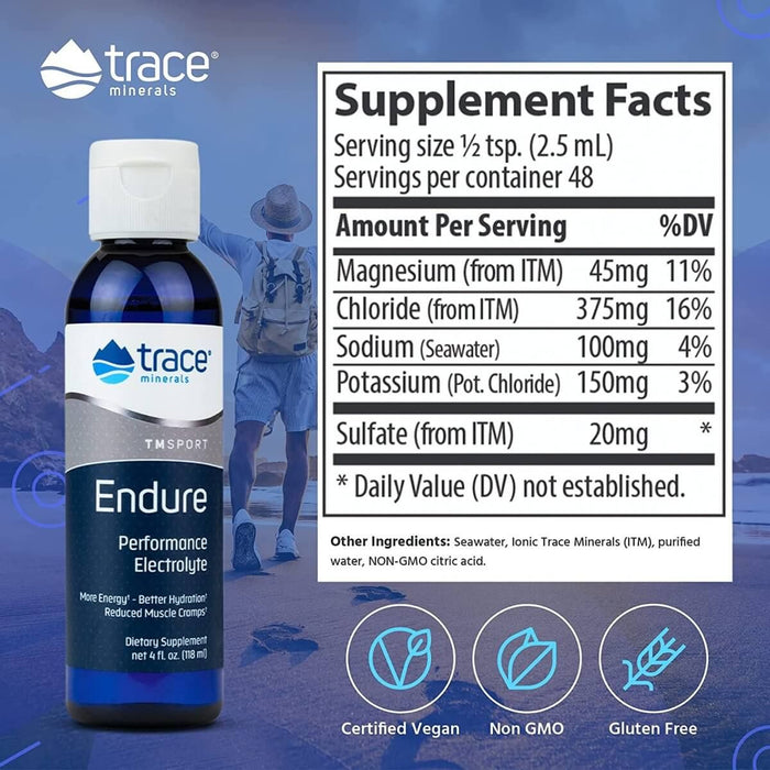 Trace Minerals Endure Performance Electrolyte 4 fl oz (118ml) | Premium Supplements at MYSUPPLEMENTSHOP