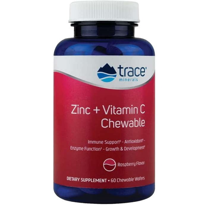 Trace Minerals Zinc and Vitamin C Raspberry 60 Chewables