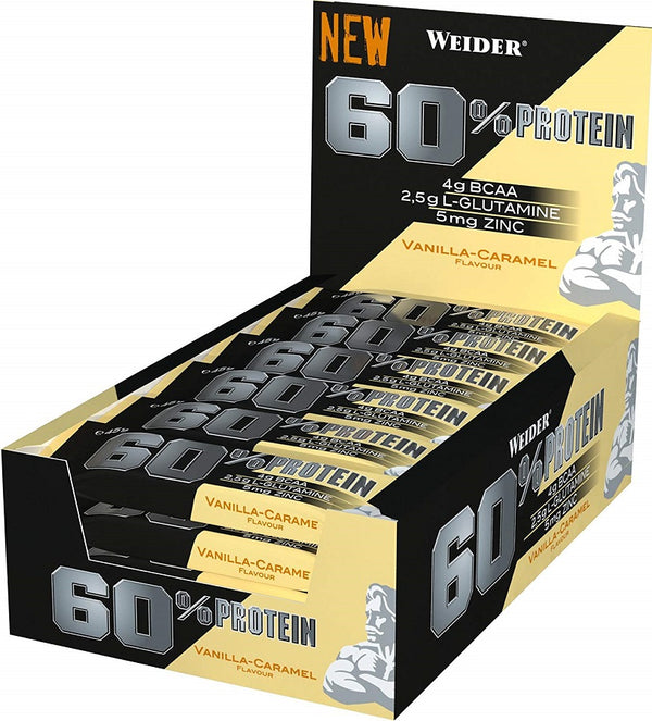 Weider 60% Protein Bar, Salted Peanut-Caramel - 24 bars | High-Quality Protein Bars | MySupplementShop.co.uk