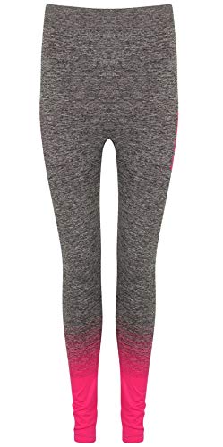 Gold's Gym UK Women's GGLPNT133 Gradient Ombre Training Workout Seamless High Waist Legging Pink/Charcoal Marl M/L - Sports Nutrition at MySupplementShop by Gold's Gym