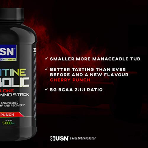 USN Creatine Anabolic all in One Creatine Amino Muscle Building Stack Cherry 900g | High-Quality Sports Nutrition | MySupplementShop.co.uk