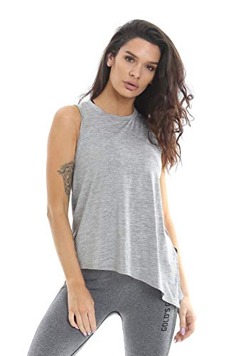 Golds Gym Ladies Angled Vest L Grey marl | High-Quality Vests | MySupplementShop.co.uk