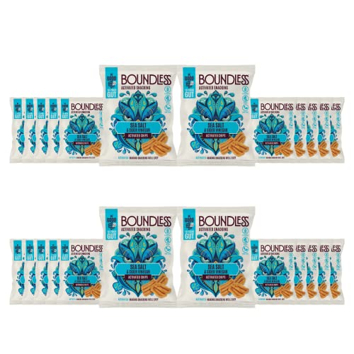 Boundless Activated Snacking: Sea Salt & Cider Vinegar Activated Chips (24 x 23g) - Gut Health - Low Calorie - Vegan Snacks - Gluten Free - Natural & Healthy Crisps - High Fibre | High-Quality Multipack | MySupplementShop.co.uk