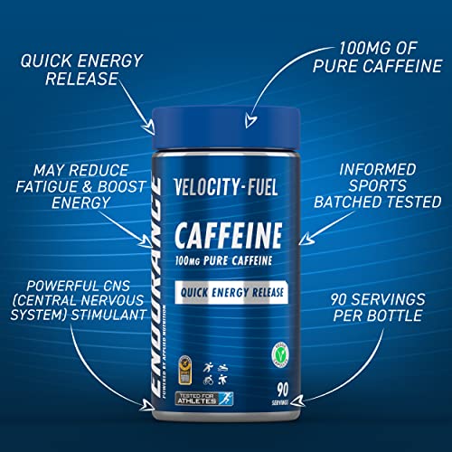 Applied Nutrition Endurance Pure Caffeine Capsules 100 Unflavoured | High-Quality Fat Burners | MySupplementShop.co.uk