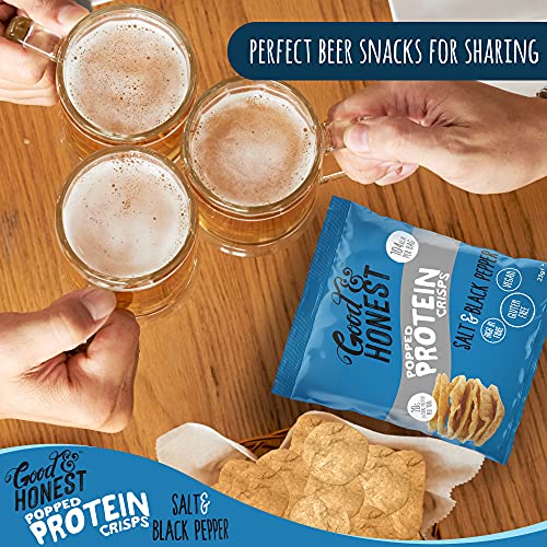 Good & Honest Popped Protein Crisps 24x23g Salt & Pepper | High-Quality Sports Nutrition | MySupplementShop.co.uk