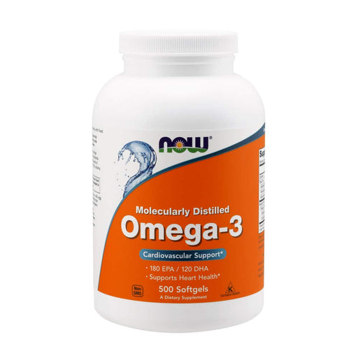 NOW Foods Omega-3 Molecularly Distilled - 500 softgels | High-Quality Omegas, EFAs, CLA, Oils | MySupplementShop.co.uk