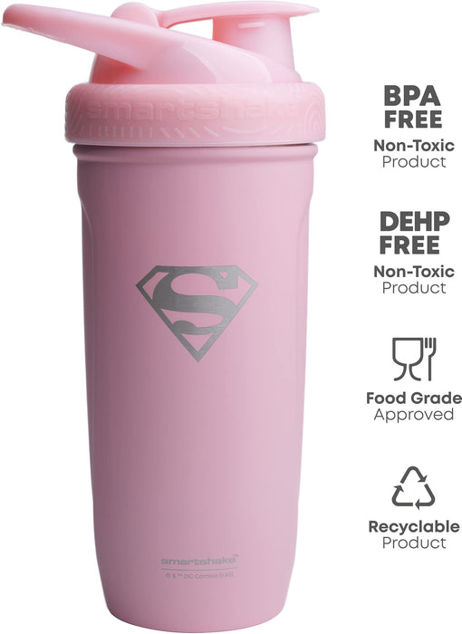 Smartshake Reforce Steel Shaker 900ml DC Supergirl | High-Quality Supplement Shakers | MySupplementShop.co.uk