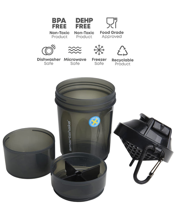 Smartshake O2Go 600ml Black | High-Quality Supplement Shakers | MySupplementShop.co.uk