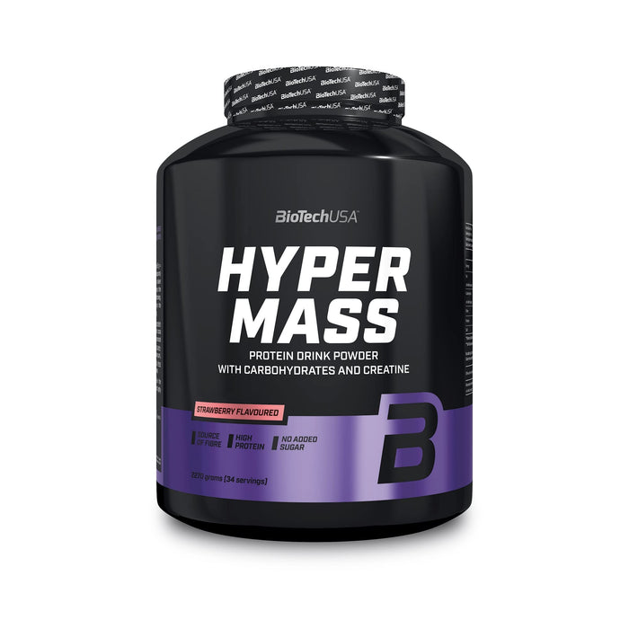 BioTechUSA Hyper Mass, Strawberry - 2270 grams | High-Quality Weight Gainers & Carbs | MySupplementShop.co.uk