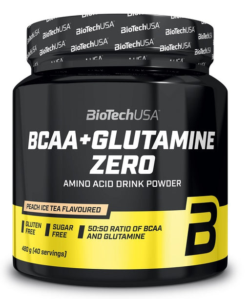 BioTechUSA BCAA + Glutamine Zero, Peach Ice Tea - 480 grams - Amino Acids and BCAAs at MySupplementShop by BioTechUSA