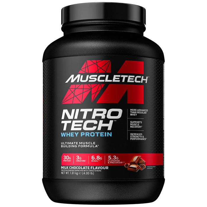 MuscleTech Nitro-Tech, Milk Chocolate - 1800 grams | High-Quality Protein | MySupplementShop.co.uk