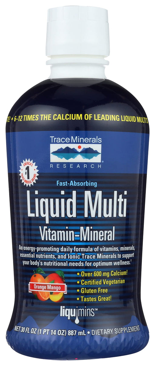 Trace Minerals Liquid Multi Vitamin-Mineral, Orange-Mango - 887 ml. | High-Quality Combination Multivitamins & Minerals | MySupplementShop.co.uk