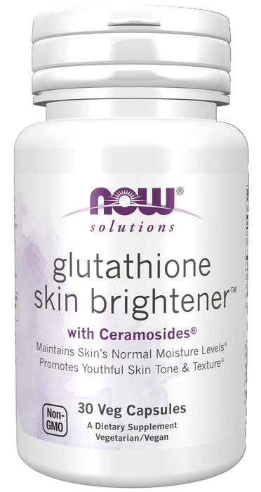 NOW Foods Glutathione Skin Brightener with Ceramosides - 30 vcaps - Health and Wellbeing at MySupplementShop by NOW Foods